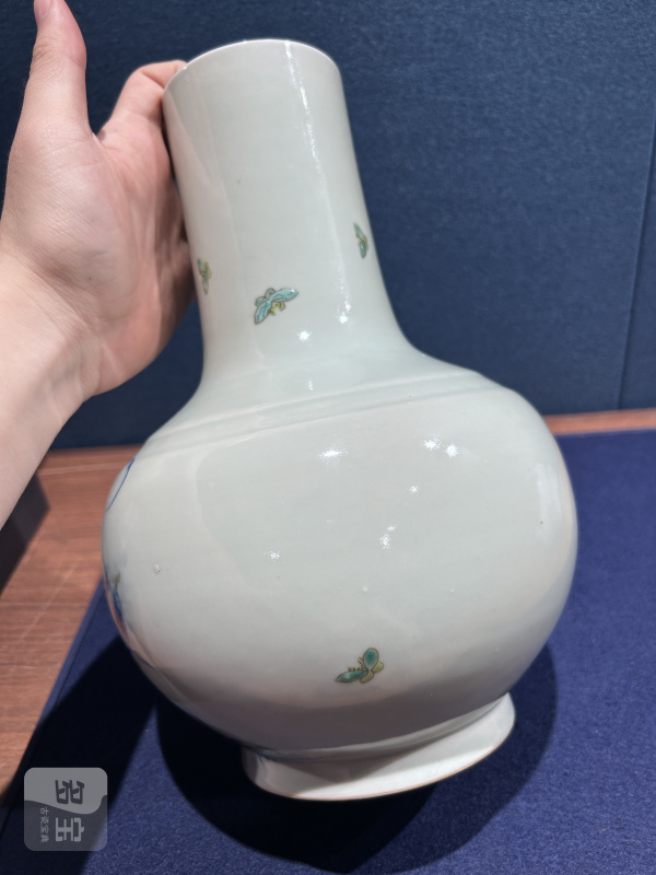 民国 青花加彩花鸟图瓶 - 图4